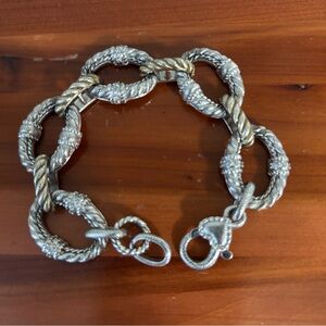 Judith Ripka 925 Silver and gold link bracelet